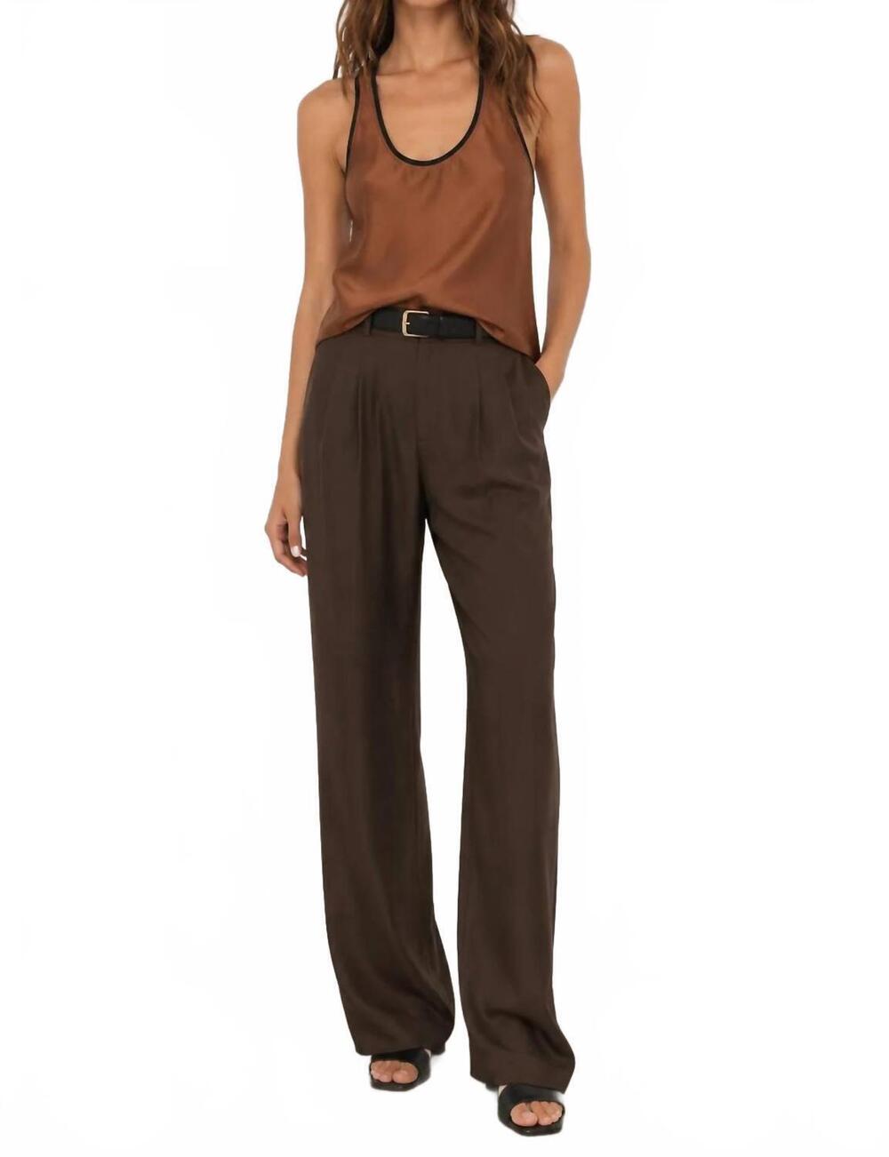 NEW STAUD lynelle silk tank in cigar